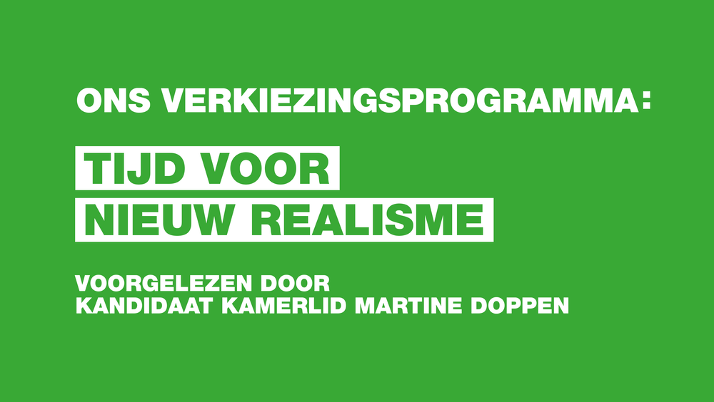 Ons verkiezingsprogramma ingesproken door Martine Doppen