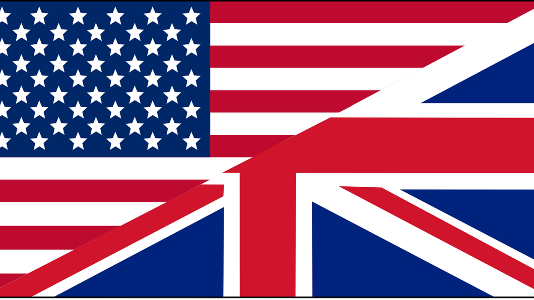American and English flag indicating the English language