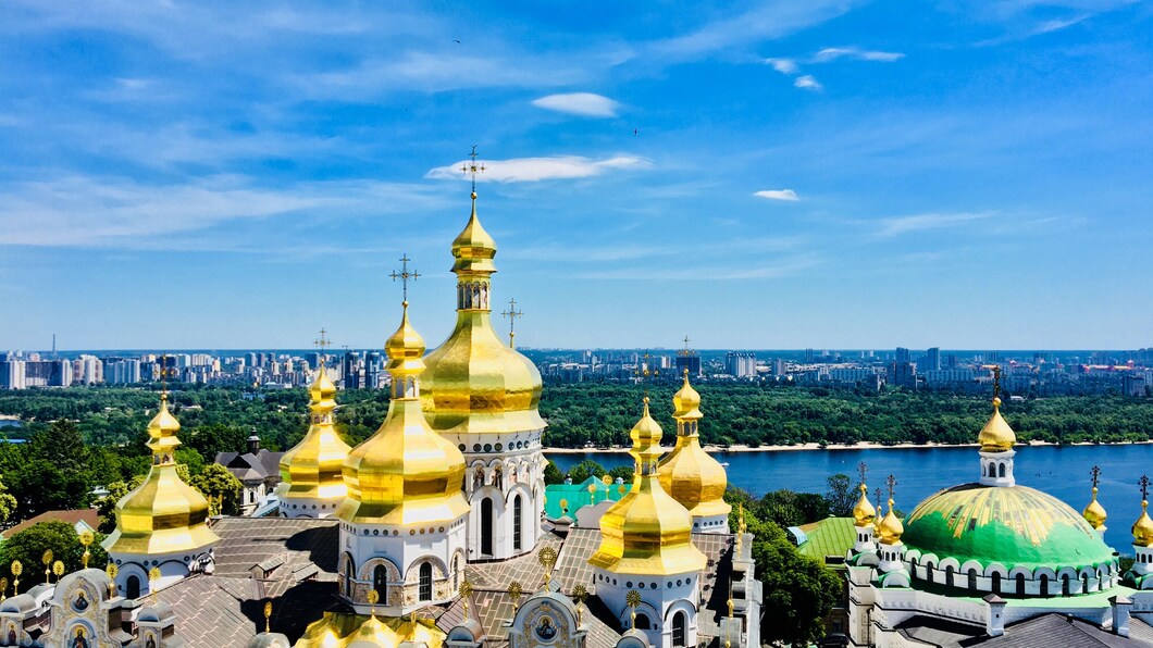 Afbeelding van het centrum van Kiev, de hoofdstad van Oekraïne