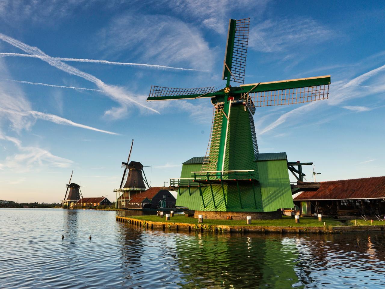 Molens in op de Zaanse Schans in Zaandam